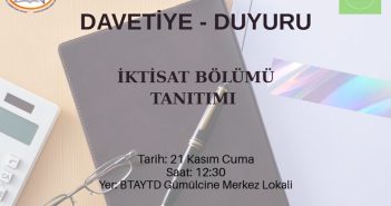 DAVETİYE – DUYURU